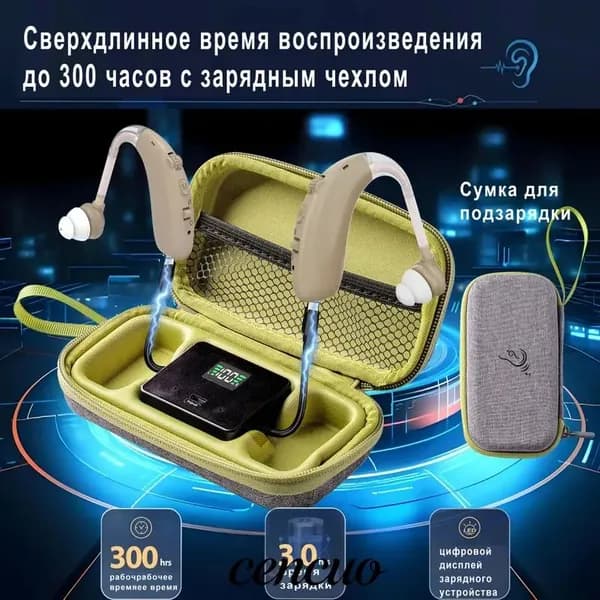 Слуховые аппараты для пожилых людей и взрослых с зарядными устройствами