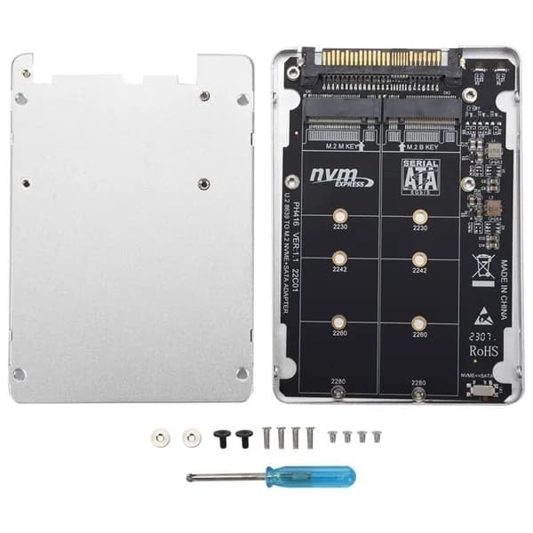 (Y E B -Адаптер M.2 SSD-U.2 2in1 NVMe и SATA-Bus NGFF SSD-адаптер PCI-E U.2 SFF-8639 Адаптер PCIe M2 Converter, с оболочкой