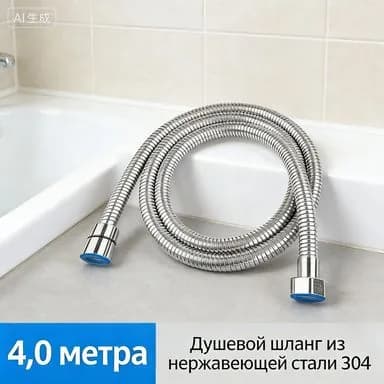Шланг для душа (подводка для лейки) из нержавеющей стали AISI 304, универсальный для горячей и холодной воды, варианты длины: 1.5 м, 2 м, 3 м, 4 м