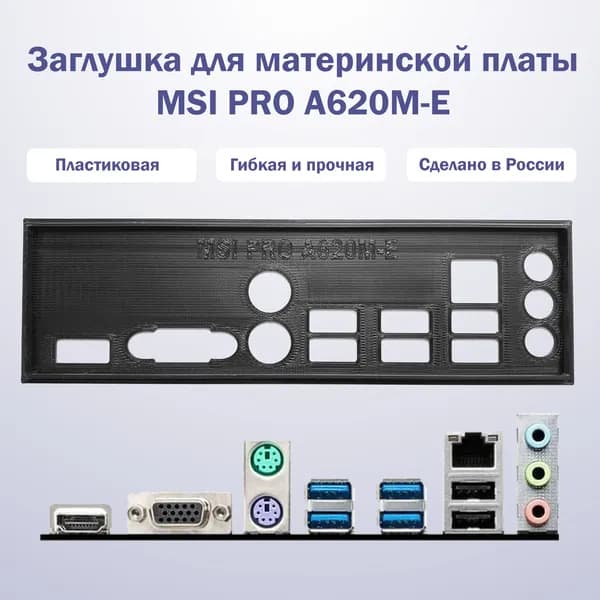 Заглушка для материнской платы MSI PRO A620M-E черная