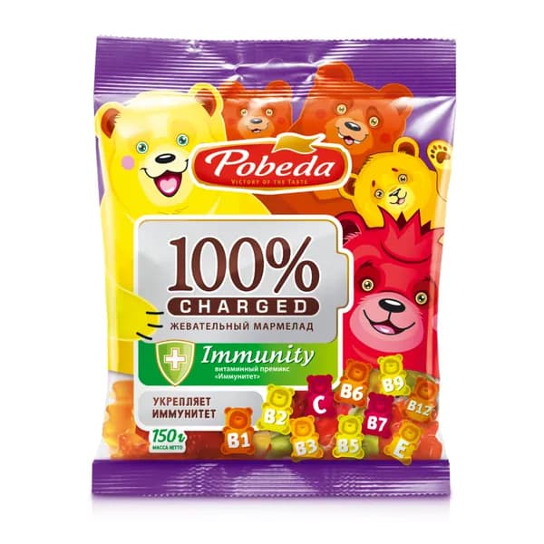 Мармелад Победа вкуса жевательный "Чаржед" "Иммунити", 150г