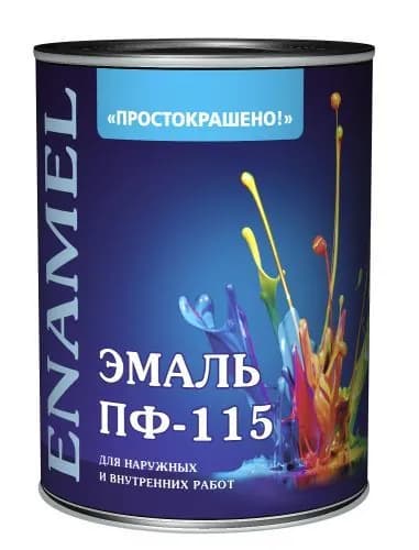 Эмаль алкидная ПФ-115 ПРОСТОКРАШЕНО краска алкидная для деревянных, металлических и других поверхностей, универсальная, атмосферостойкая, долговечная; цвет - светло-голубой, фасовка 1,9 кг
