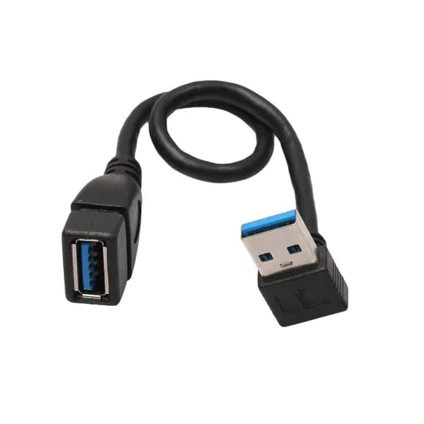Удлинительный кабель USB 3.0, угловой (90 градусов), адаптер-шнур папа-мама , 20 см