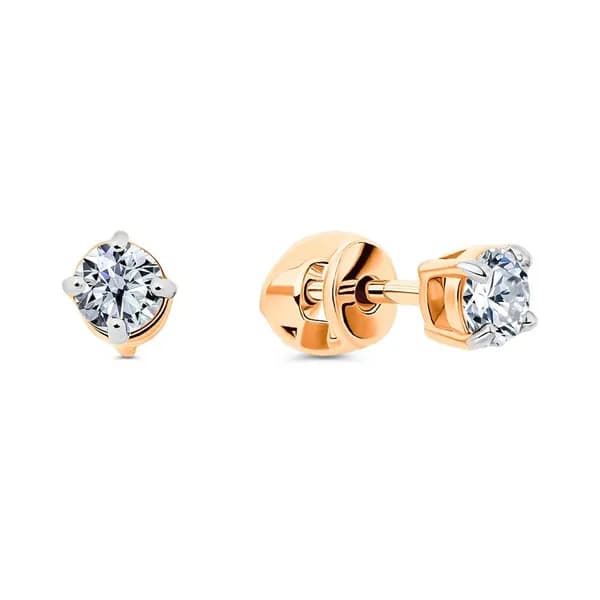 Серьги женские с фианитами из красного золота 375 пробы 585GOLD
