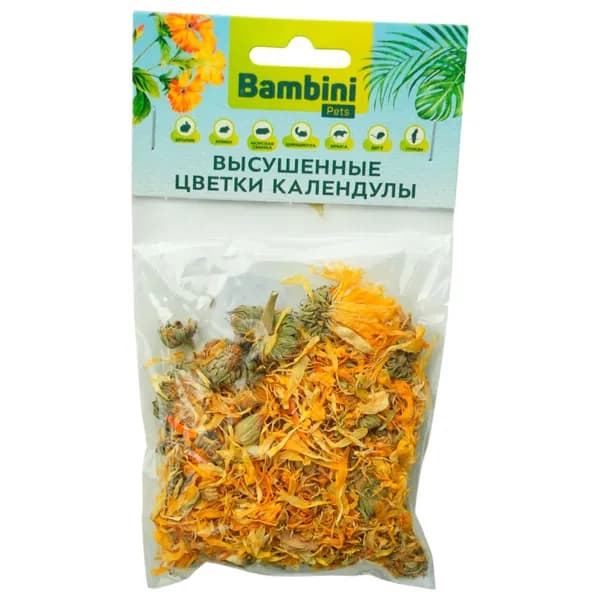 Bambini Pets / Лакомство Бамбини Петс для грызунов и кроликов высушенные цветки календулы 10 г