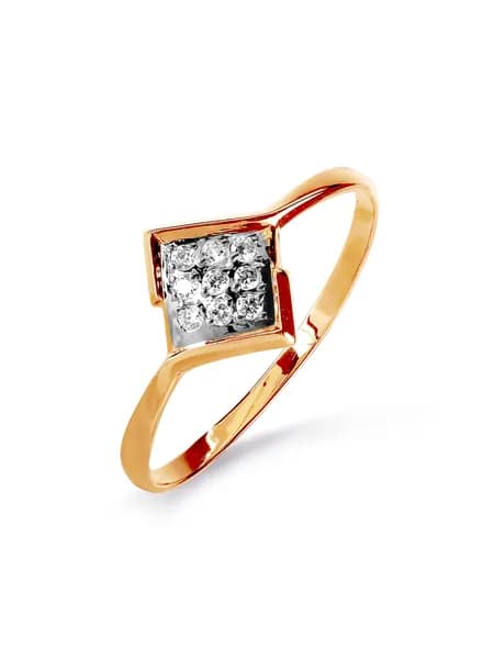 Кольцо серебряное женское 925 пробы с фианитами, KARATOV