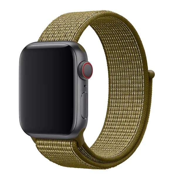 Нейлоновый ремешок для Apple Watch series 1-9 SE, SE 2 38-40-41 mm / Эластичный тканевый браслет на липучке