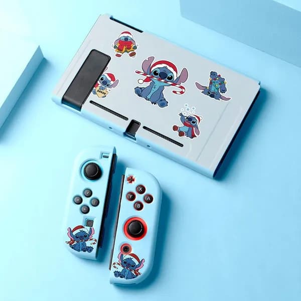 Мягкая оболочка из ТПУ с возможностью крепления для Nintendo Switch, 2 крышки для джойстика Защитная крышка для всего тела-прошивка_Switch Стиль 5