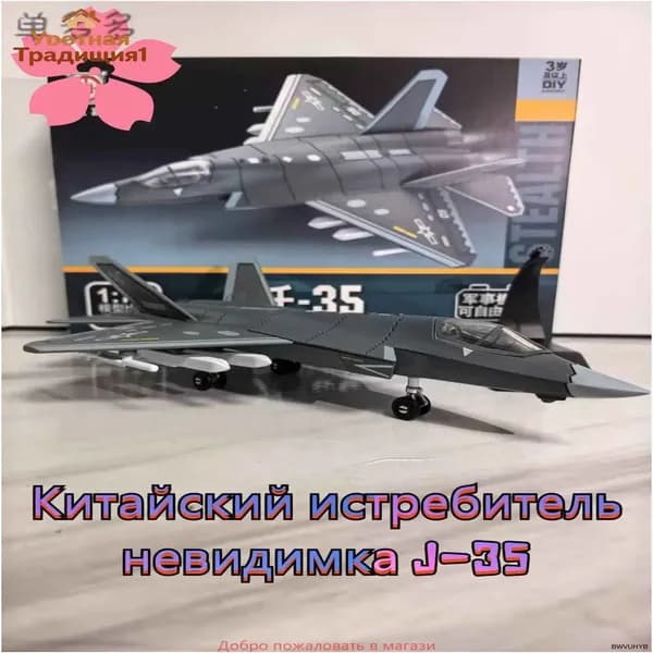 Top Toy 1/72 24.5 см Модель самолета с шасси ,Китайский истребитель-невидимка J-35 ,коллекционные с демонстрационным с