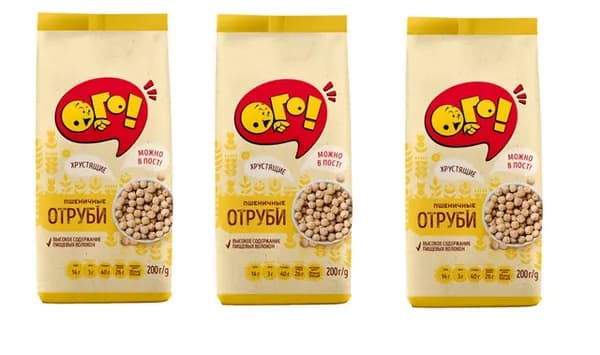 Ого! Отруби, Пшеничные, 200г, 3 шт