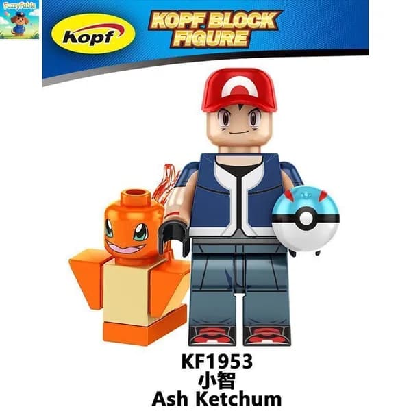 Конструктор Покемон - Пикачу, Эш, покебол, совместим с Lego, детский набор