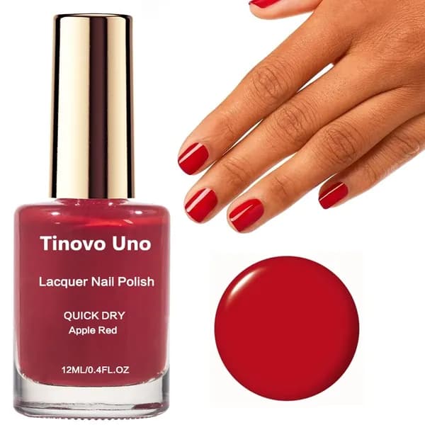 Tinovo Uno Apple Red 12ml Лак для ногтей для праздничных вечеринок натуральный быстро сухой, без алкоголя