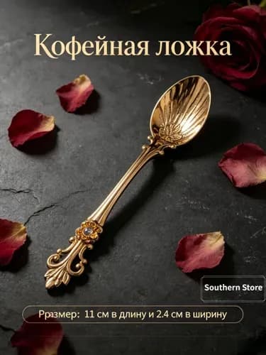 Ложка десертная ложка 1 предм. золотой, светло-серый