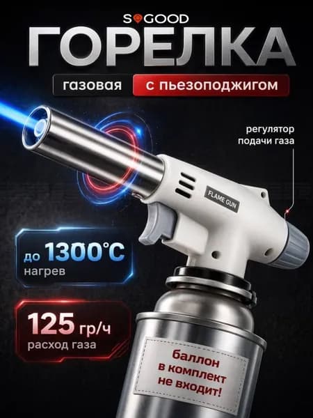 Газовая горелка с пьезоподжигом, насадка