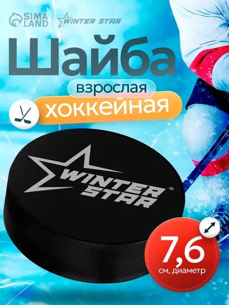 Шайба хоккейная Winter Star, взрослая, диаметр 7,6 см