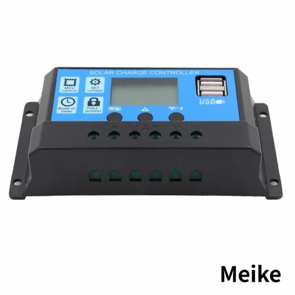 Солнечный контроллер заряда 12/24 В, PWM, ЖК-дисплей, 2 USB, 30 А