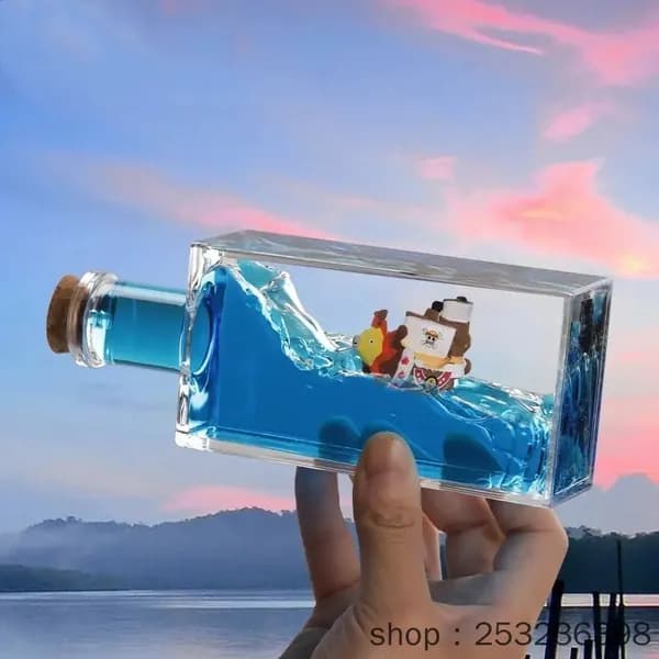 Ван-Пис,Коллекционная модель корабля,дрейфующая бутылка,One Piece Drift Bottle,украшение для рабочего стола,Thousand Sunny/Тысяча солнечных