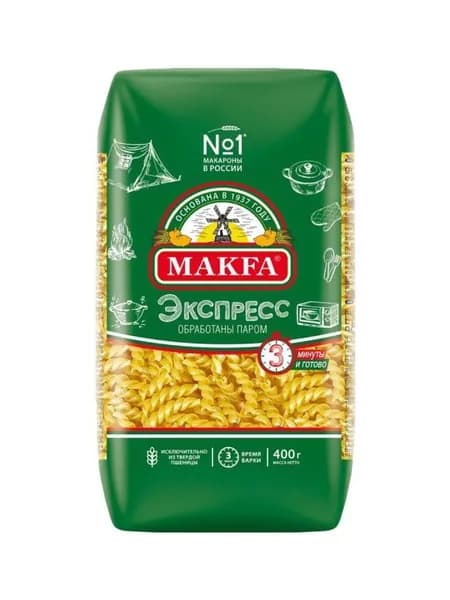 Макароны Makfa Спиральки экспресс, 400 г