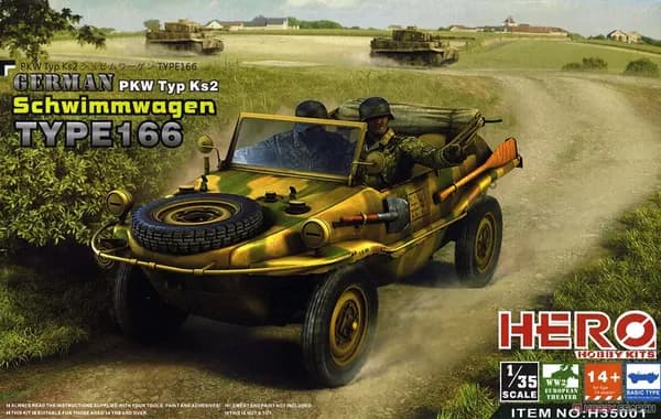 Hero Hobby F35001 1/35 Schwimmwagen Type166 Модель джипа