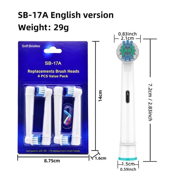 Насадка для электрической зубной щетки Oral-B, SB17A английская версия 20+