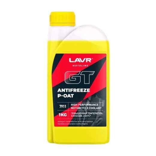 Антифриз LAVR MOTO GT P-OAT желтый (1кг)