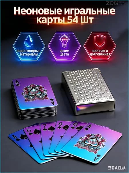 Золотые водонепроницаемые карты 54 шт, настольная игра