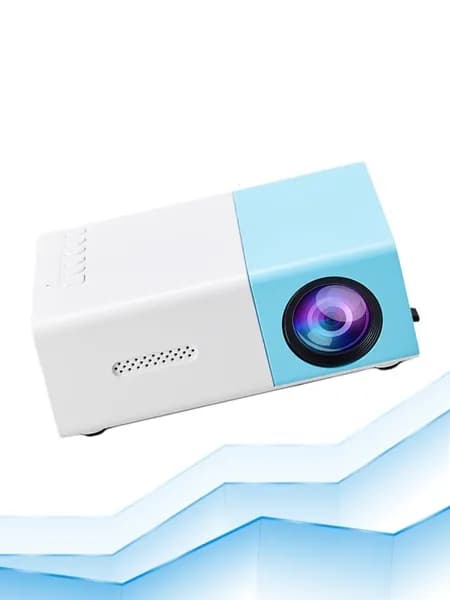 Портативный проектор USB C 1920x1080, Синий белый