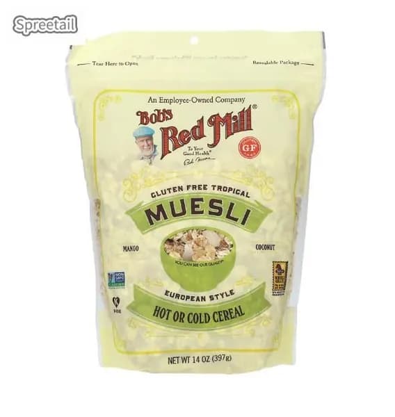Bob's Red Mill, Овсяное ассорти с тропическим вкусом и безглютеновой кашей, манго и кокос, 14 унций (397 грамм)