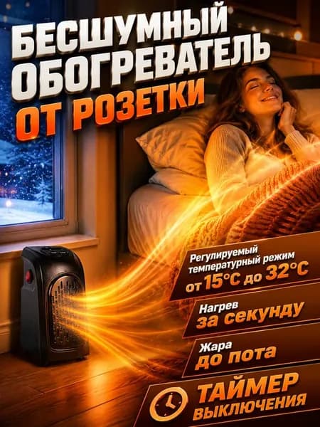 Тепловентилятор электрический обогреватель в розетку