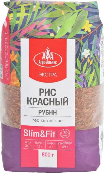 Рис Агро-Альянс Экстра Рубин красный нешлифованный 800г