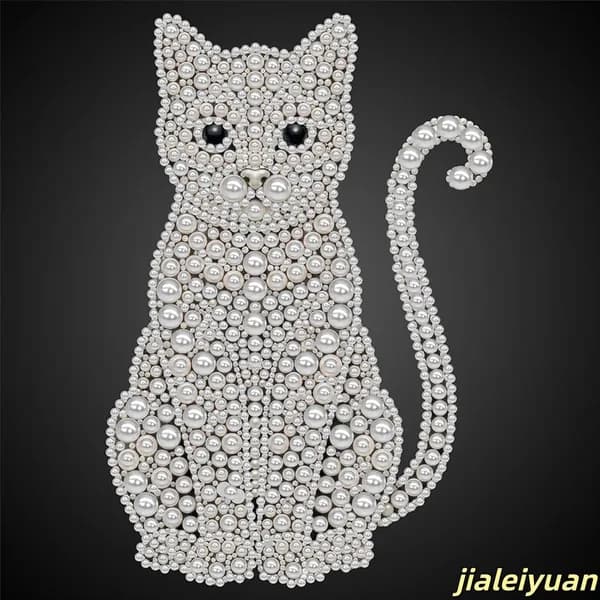 DIY-картина из жемчужин с котёнком на холсте 25 25 см