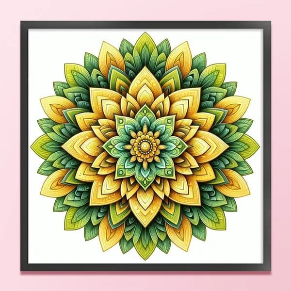 Крестиковый набор Mandala H, печатный рисунок на хлопковой канве 11CT