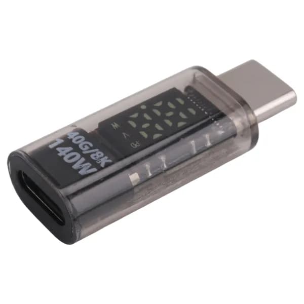 W5(A I D G) Адаптер USB C, Светодиодный Дисплей, Измеритель Мощности, Тестер, Черный