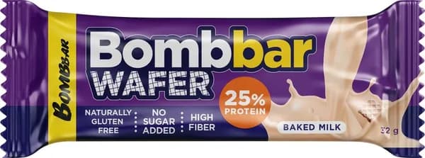 Батончик BOMBBAR вафельный с молочно-ореховой пастой со вкусом топлёного моло (Россия) 32г x 5 упаковок