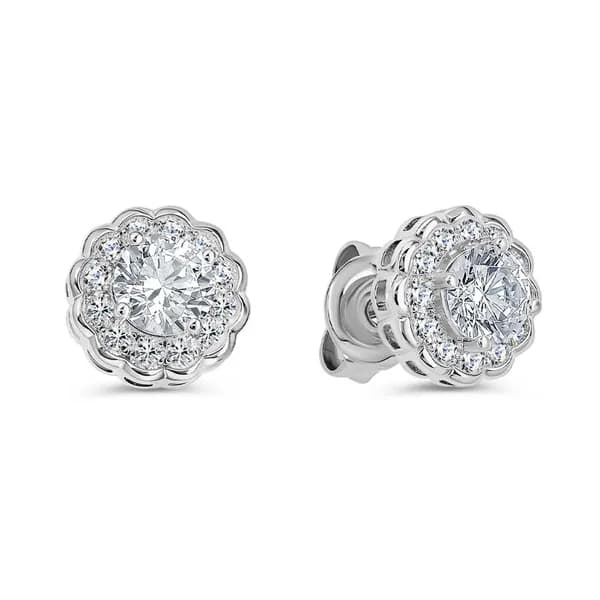Серьги женские с фианитами серебро 925 пробы 585GOLD