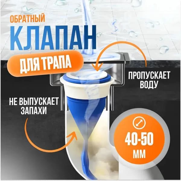 Сухой затвор для душевого трапа с защитой от запаха и обратного тока воды (Клапан для трапа силиконовый)