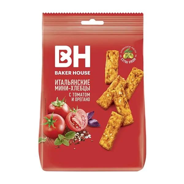 Мини-хлеб с томатом и орегано оливковым маслом и морской солью Baker House 110г