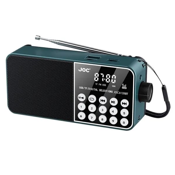 Магнитола FM-радио Светодиодный цифровой дисплей USB-накопитель Стерео MP3-плеер, 5 Вт, синий
