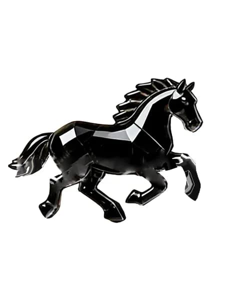 Одна акриловая карта с кристаллами Lucky Horse - чёрная