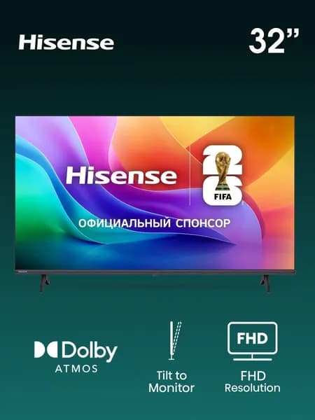 Hisense Телевизор 32A5S 32″ Full HD, черный