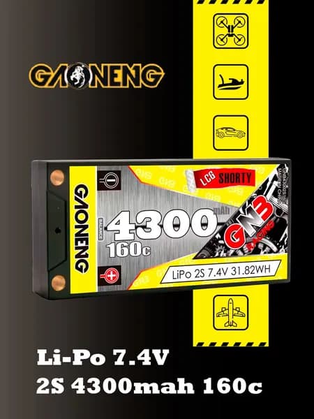 Аккумулятор Li-po Gaoneng GNB 4300MAH 7.4V 2S1P 160C HV 18.5x47x96mm