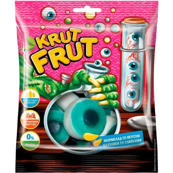 KrutFrut Мармелад жевательный, глаз, со вкусом клубники со сливками, 70 г