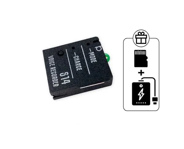 Диктофон mini 143 Сорока (P41949SOR) + 2 ПОДАРКА (Power Bank 10000 mAh + SD карта 32ГБ)