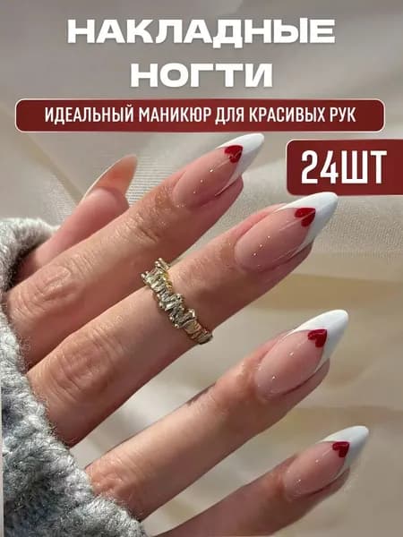 Накладные ногти с дизайном длинные