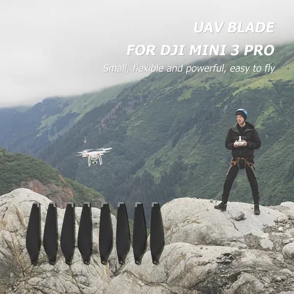 Тихие быстросъёмные пропеллеры для DJI Mini 3 Pro с серебряными наконечниками