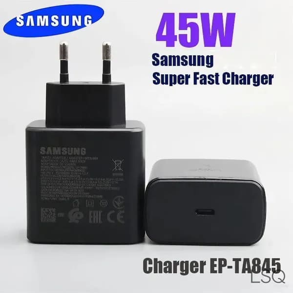 Сетевое зарядное устройство 45 Вт, разъём USB-C, чёрный цвет. Кабель в комплект не входит.