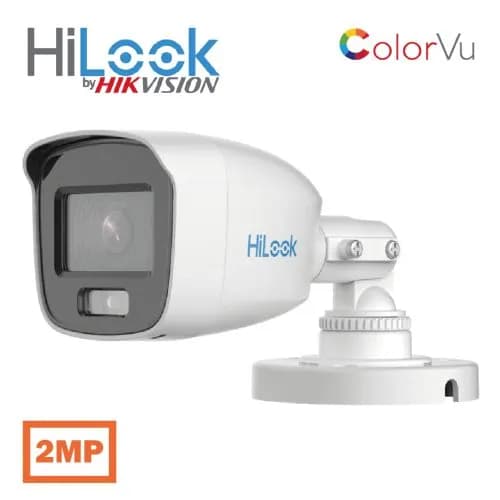 HILOOK THC-B129-LPS, 2 Мп, объектив 2,8 мм, ночное видение 20 м, IP66, цветной дисплей, встроенный микрофон, цилиндрическая камера