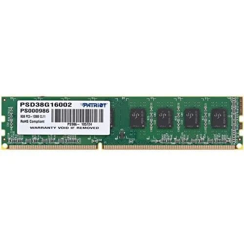 Patriot Memory Оперативная память PSD38G16002 DDR3, 1600 МГц, 1 x 8 ГБ (PSD38G16002)