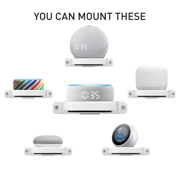Кронштейн для Echo Dot и Spot: настенный монтаж с фиксацией кабеля