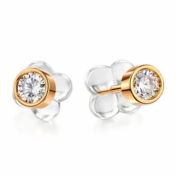 Серьги женские с фианитами из красного золота 585 пробы 585GOLD